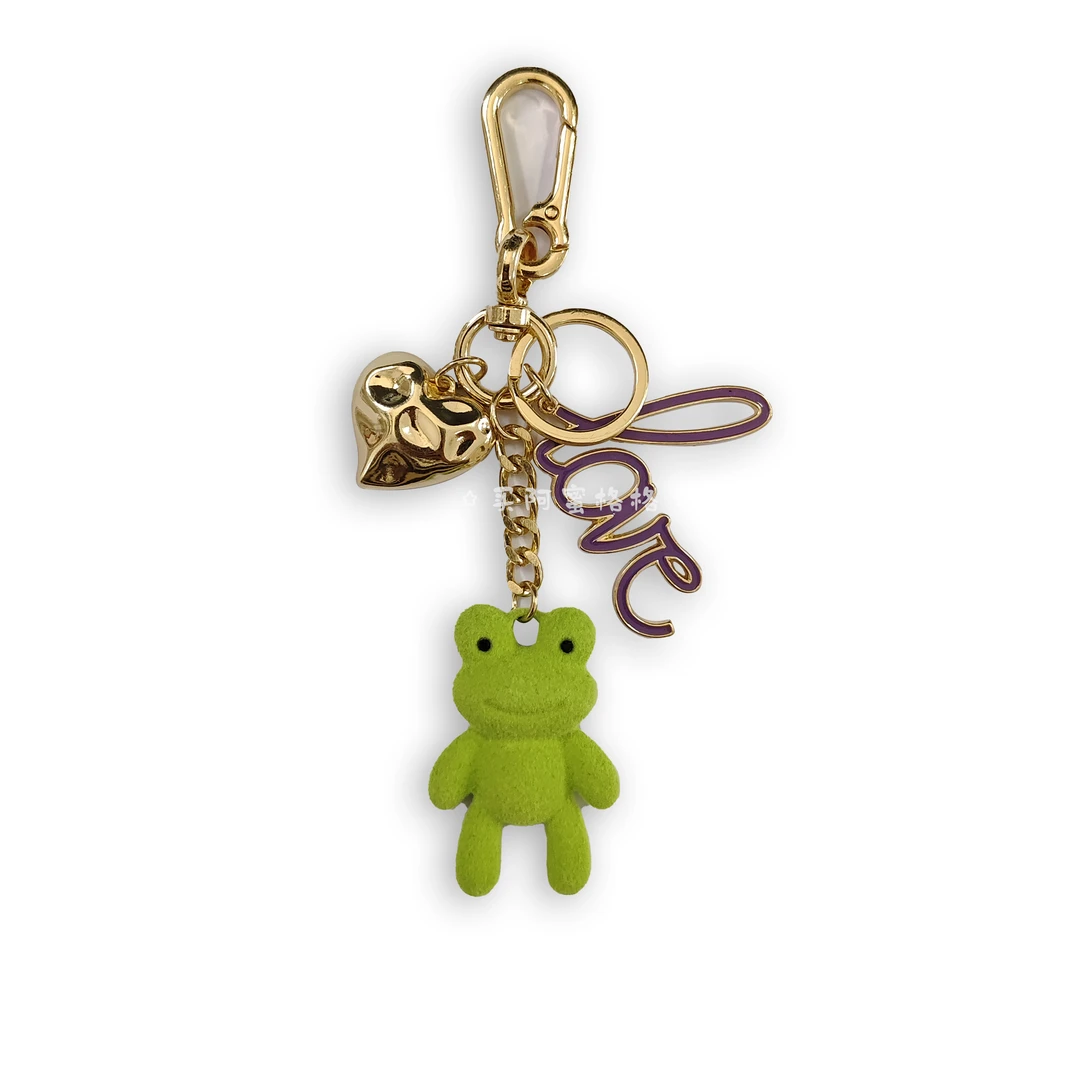 【工厂直销】出欧原单 重工钥匙扣包挂件  小青蛙的爱