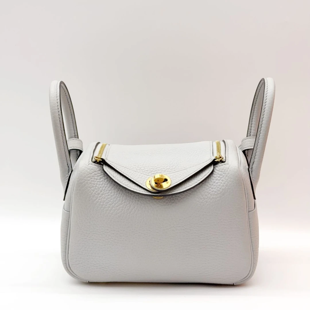 99新 Hermes/爱马仕  Hermes minilindy 圣杯蓝 金扣 TC U刻
