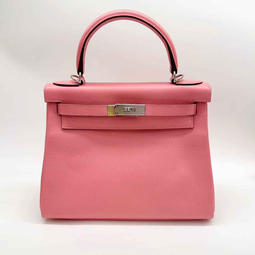 99新 Hermes/爱马仕 kelly28 夏日粉 ec皮 Y刻