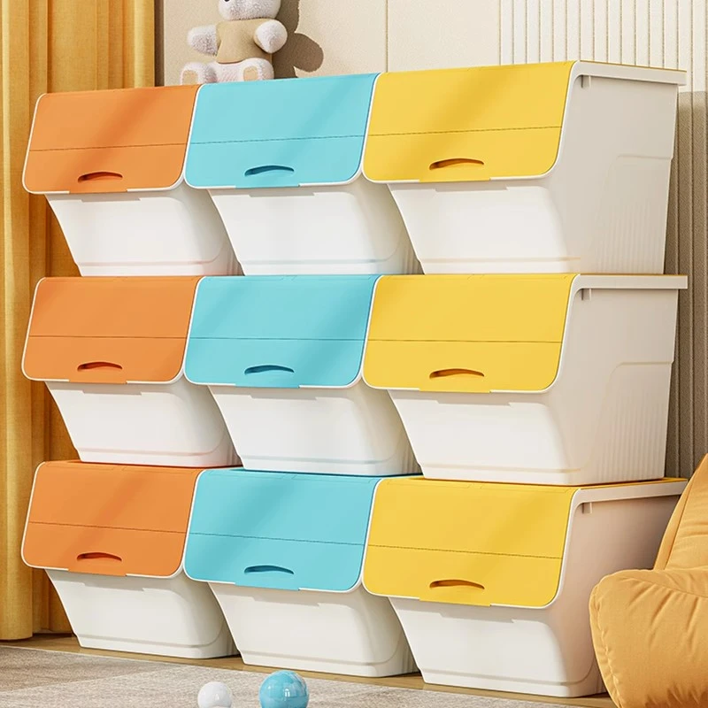 【直播专享】星优前开翻盖玩具杂物收纳箱落地叠加大容量厚款