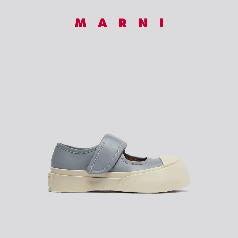 MARNI PABLO NAPPA经典女魔术贴厚底浅口玛丽珍大头鞋