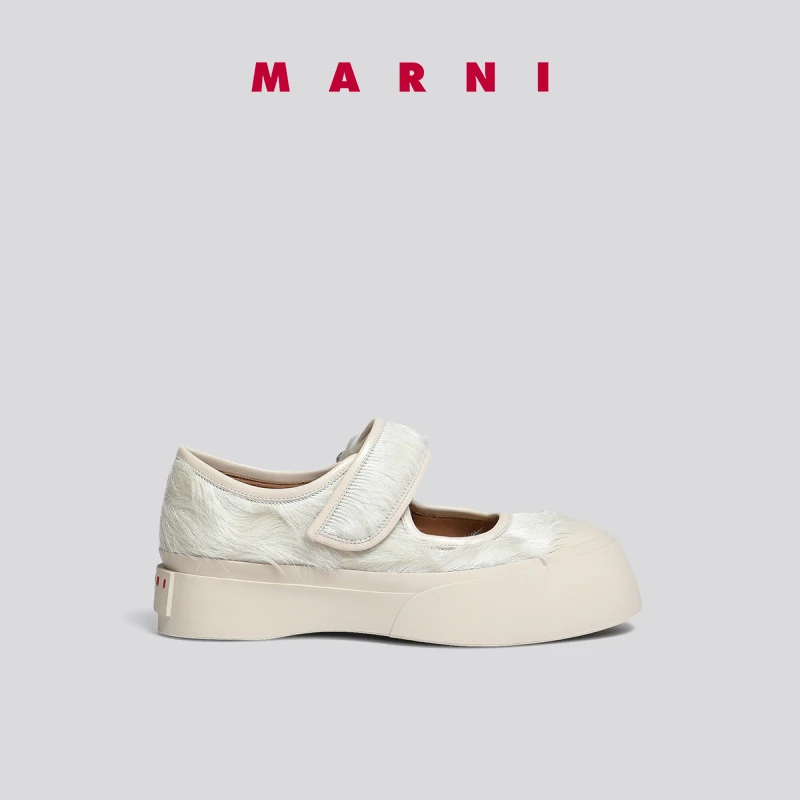 【季末5折】MARNI PABLO女士毛毛厚底浅口玛丽珍大头鞋