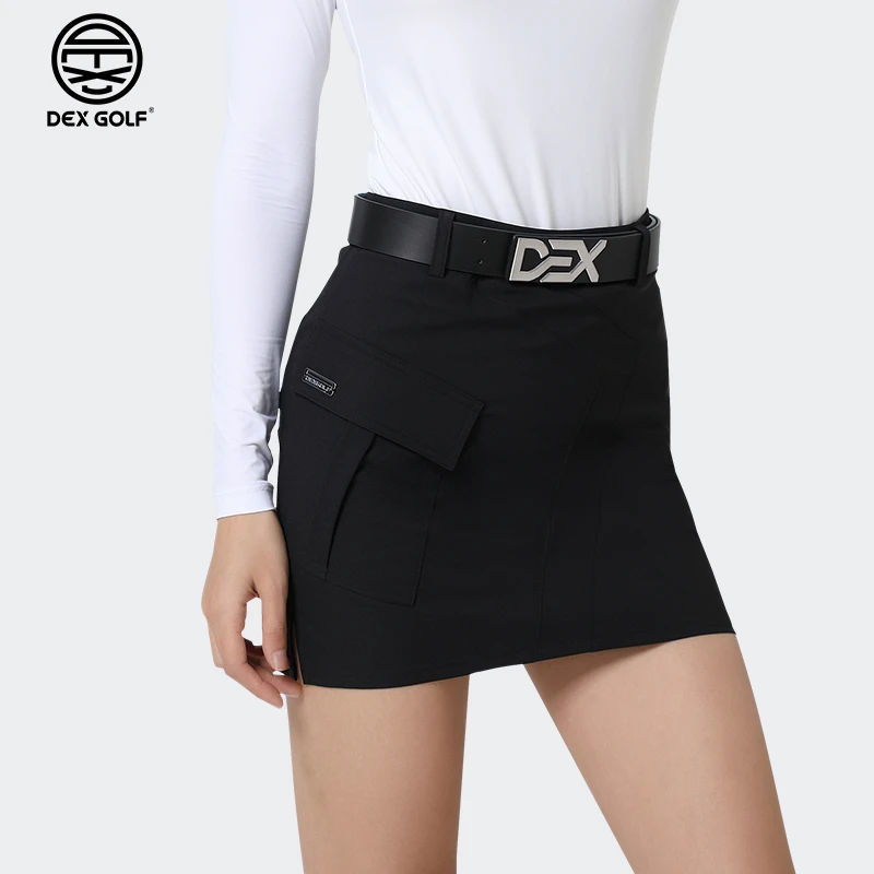 DEXGOLF韩国高尔夫女士短裙夏季新品5051个性斜边口袋修身包臀裙