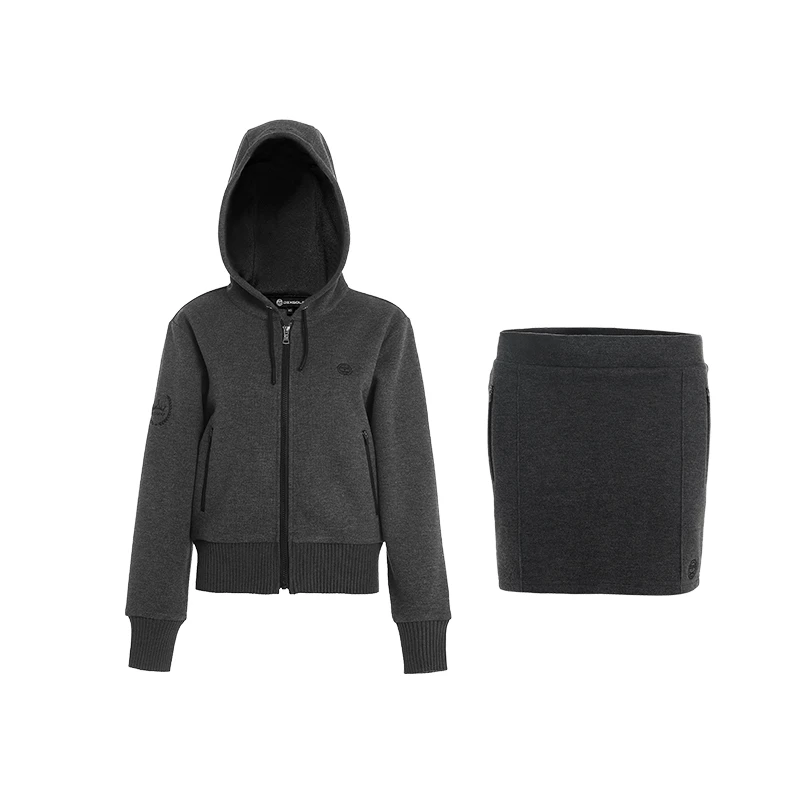 DEXGOLF高尔夫服装女士运动套装连帽开衫外套显瘦包臀裙保暖舒适