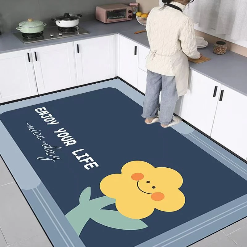 厨房硅藻泥地毯吸水吸油耐脏防滑脚垫家用通铺防油防水地毯可裁剪