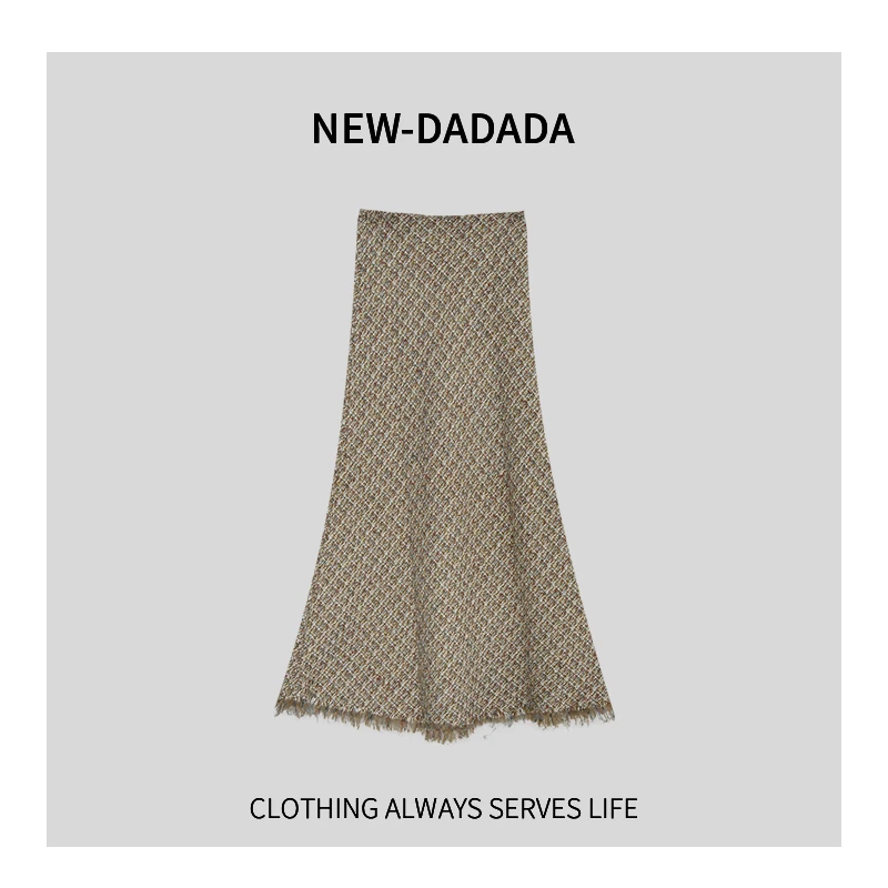 利达 NEW DADADA【摩登构思】秋季松紧腰流苏边包臀裙子TPC2247