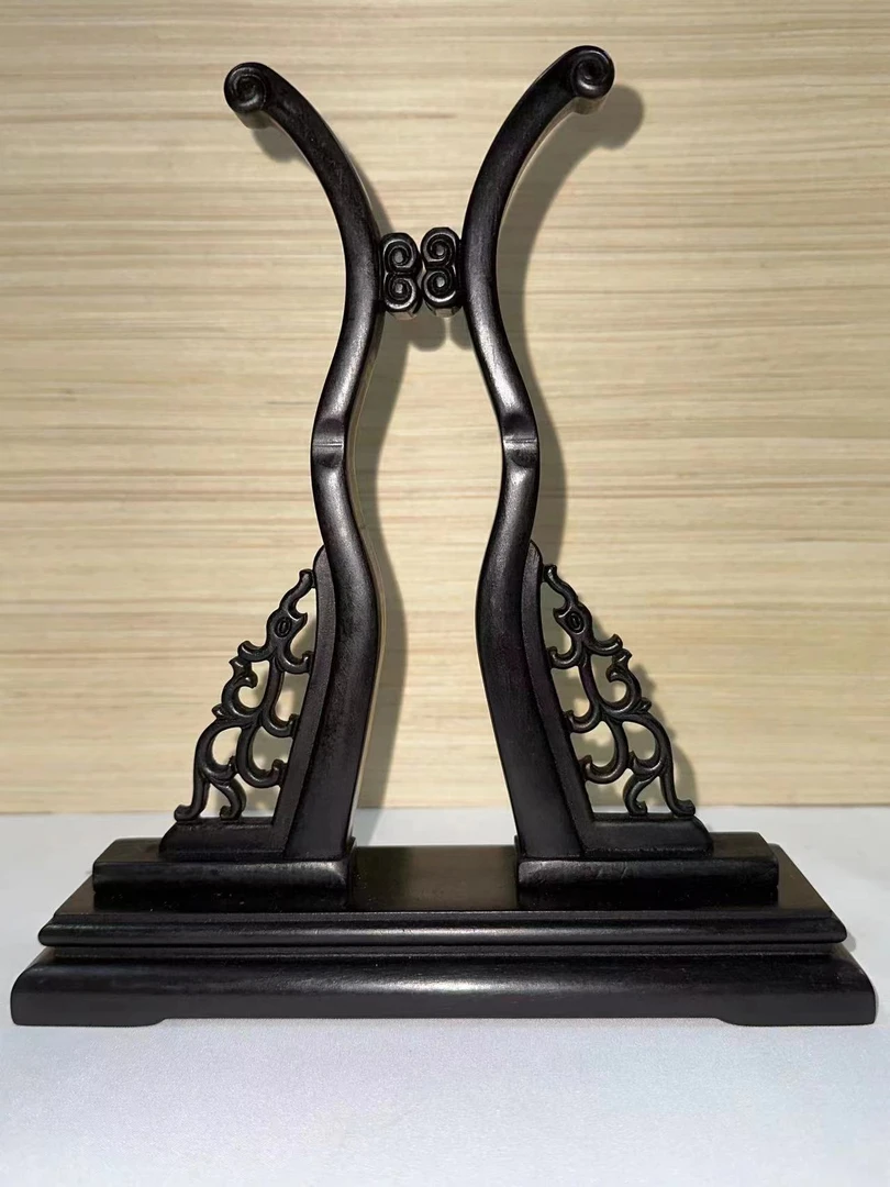 檀木中式扇架摆件