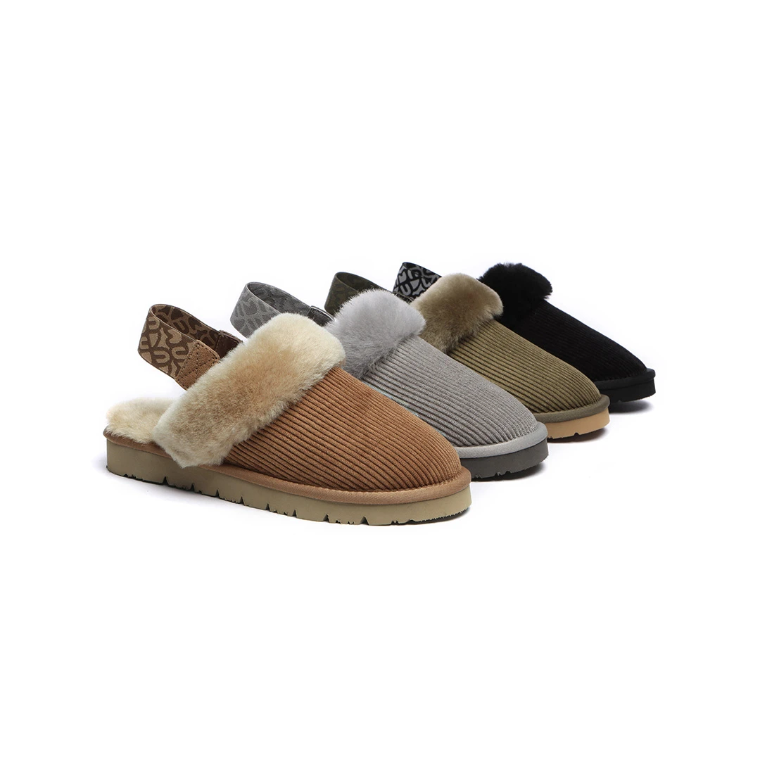 EVERAU捕梦棉花糖弹力带毛拖 颜值奖 灯芯绒保暖毛茸女拖鞋EA2018