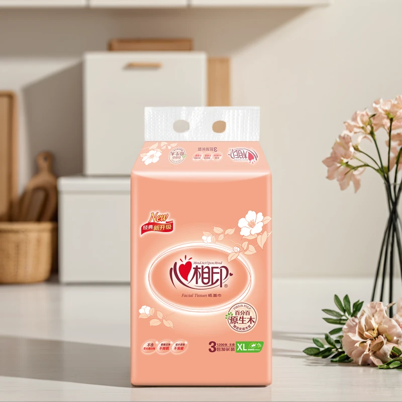 心相印抽纸经典系列200抽×3包XL码二层塑装纸面巾抽取家庭亲肤