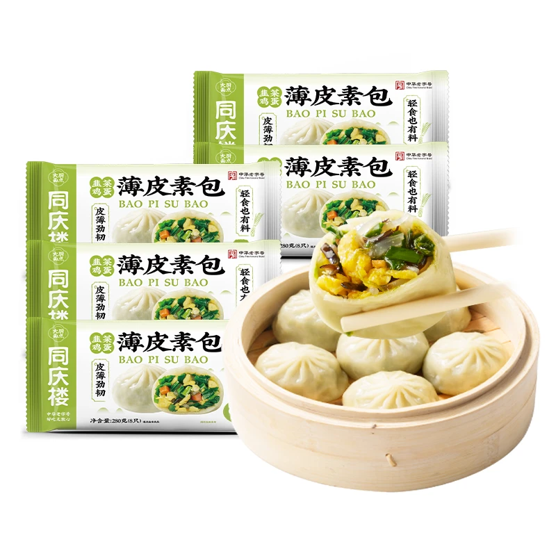 同庆楼包子薄皮素包韭菜鸡蛋味280g×5袋