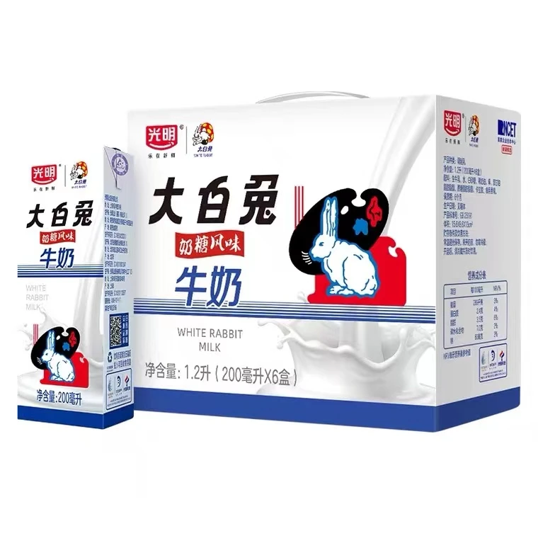 光明大白兔奶糖风味调制牛奶200ml×6盒原味学生儿童奶营养早餐奶