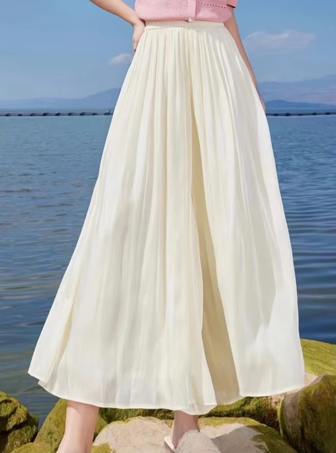 琉璃纱阔腿裤裙女装夏季新款休闲仙气垂感飘飘裤网纱薄款 - 裤子#