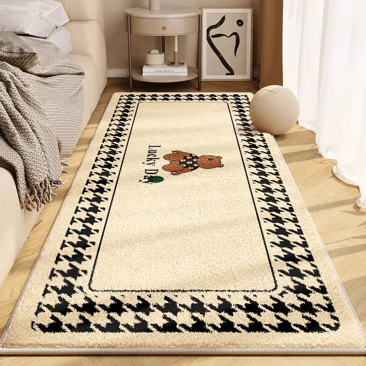 加厚仿羊绒床边毯简约ins高颜值卧室地毯耐脏家用大面积客厅地垫