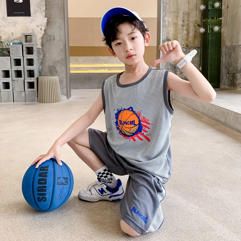 男童夏季背心无袖套装速干篮球服2023新款儿童夏装运动帅气时髦潮