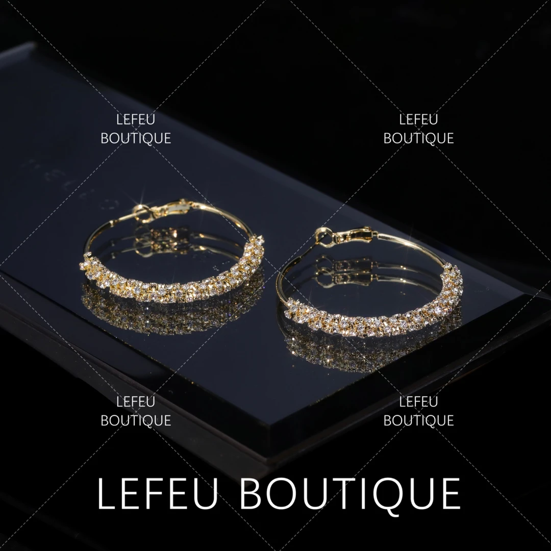 LEFEU BOUTIQUE 铜合金耳饰 【妙菡】大环圈轻奢大气耳饰RH2471#