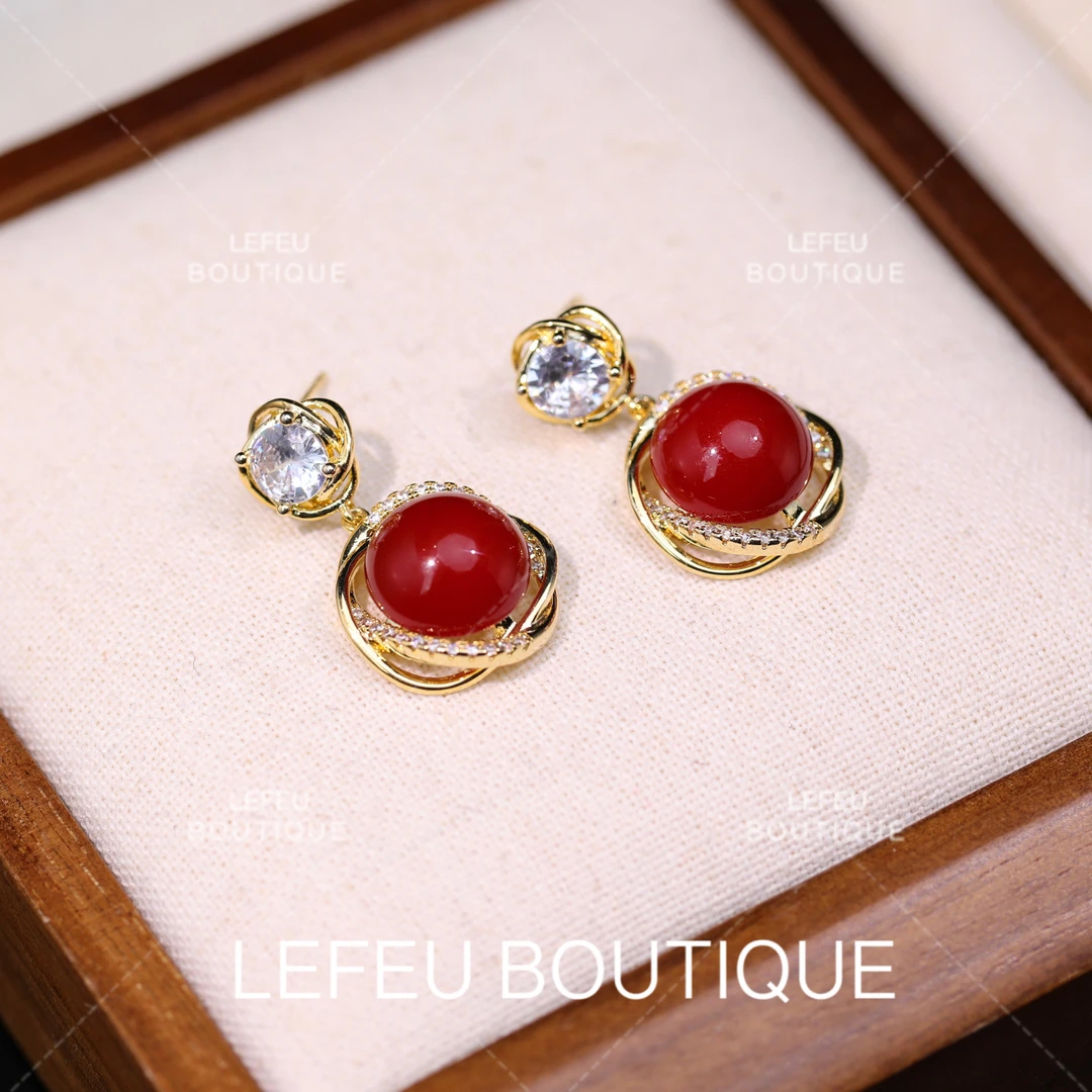 铜合金耳饰 【南瑶】高级感气质轻奢小众时尚百搭秋冬耳饰RH3807