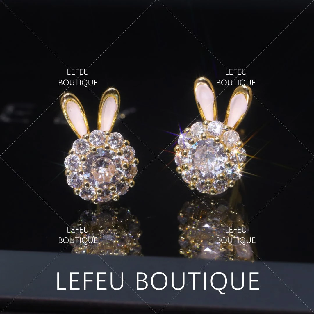 LEFEU BOUTIQUE 铜合金耳饰 【好运兔】复古轻奢小众耳饰RH2386#