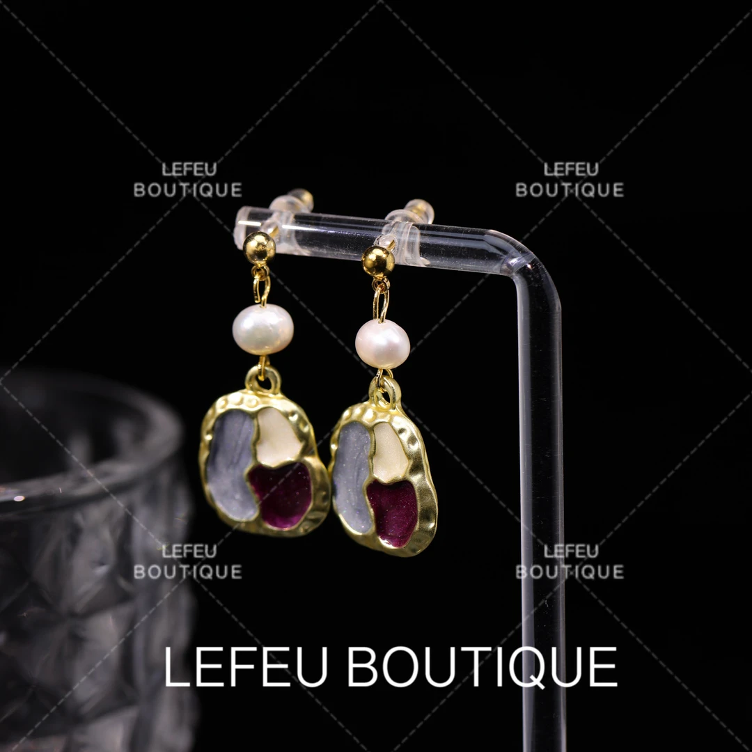 铜合金耳饰 【碎欢】轻奢时尚小众法式气质优雅设计感耳饰RH3602