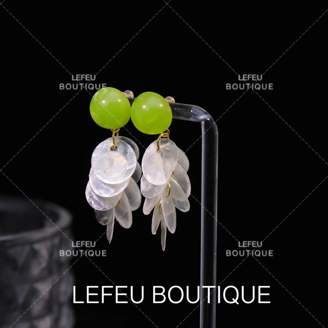 铜合金耳饰 【枳春】轻奢时尚小众气质清新温柔高级感耳饰RH3439