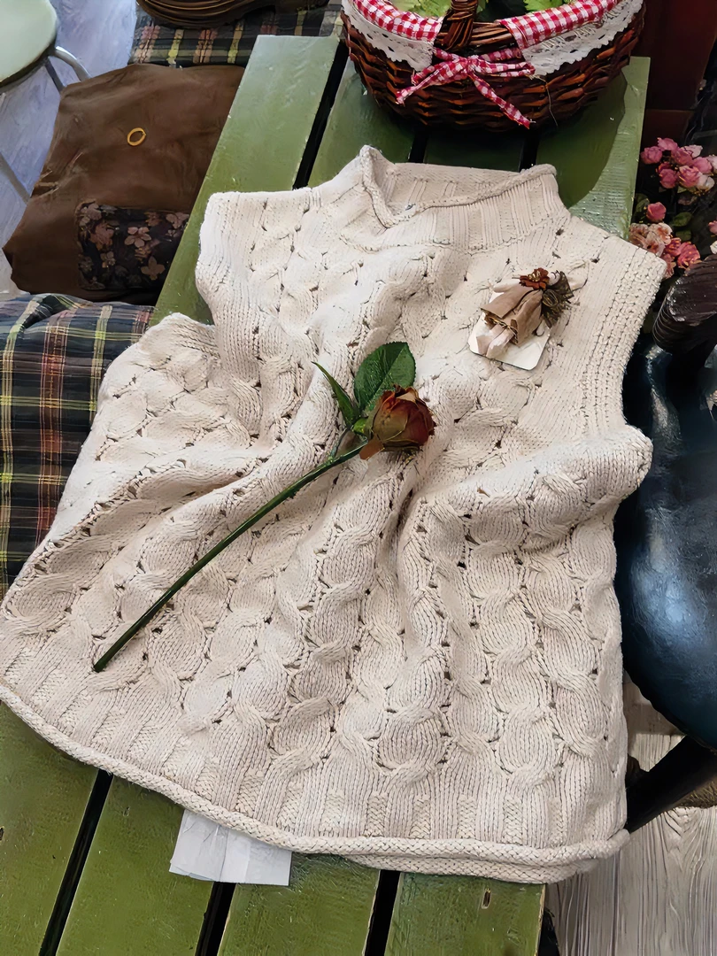 套头马甲时文艺洋气毛织马甲