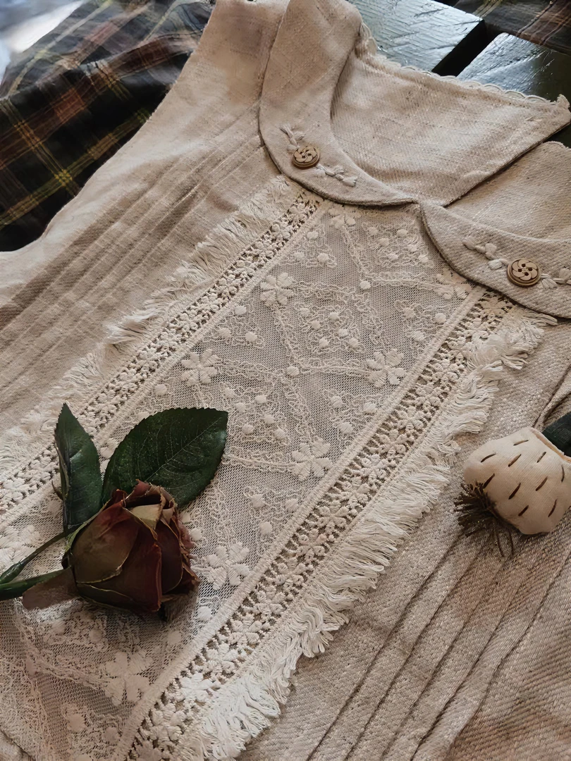 棉麻背心裙时尚休闲复古手工贴布刺绣甜美背心裙