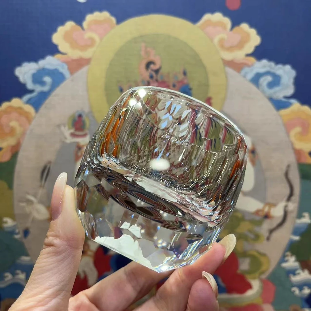 意大利Rolando高款雪山水晶玻璃切割主人杯家用高档透明耐热50ml