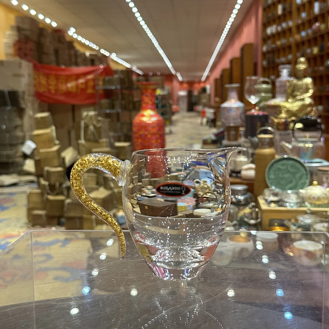 【闪购商品】水晶玻璃金箔公道杯 ，SG187G