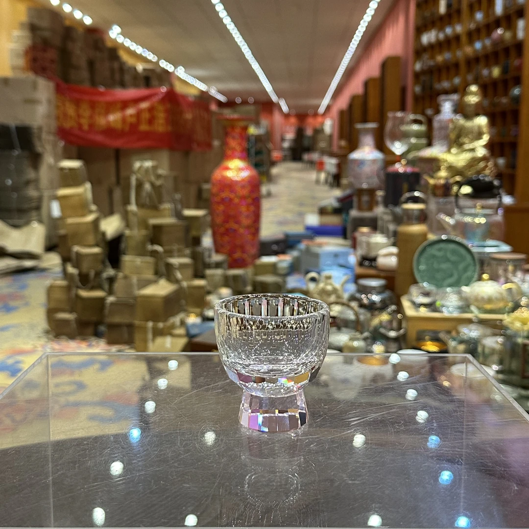 【闪购商品】粉底高足水晶主人杯茶杯023362