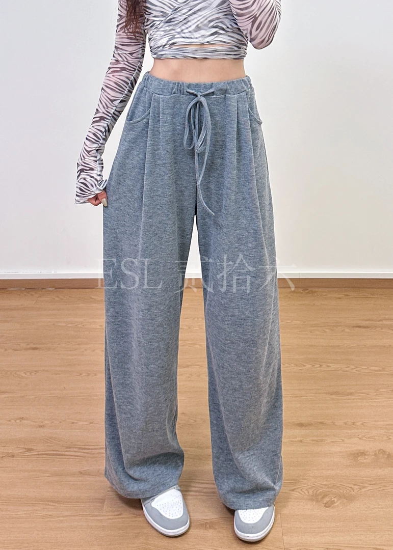 【百搭神裤】抽绳松紧腰休闲百搭裤垂感宽松阔腿裤 超舒适怒推！