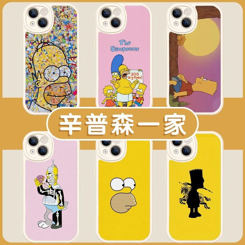 辛普森一家手机壳适用VIVO华为OPPO小米苹果15红米k50一加9辛普森