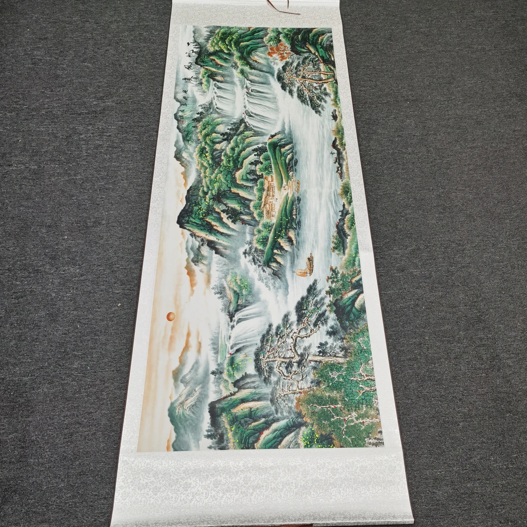 【一帆风顺】六尺横版尺寸2.1×72公分山水国画