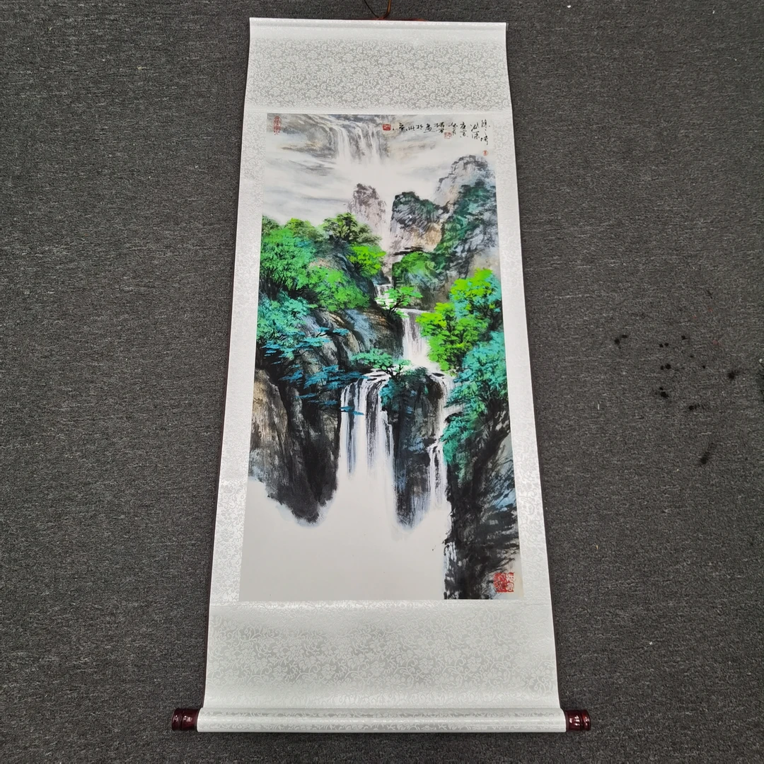 【飞瀑】三尺竖版国画