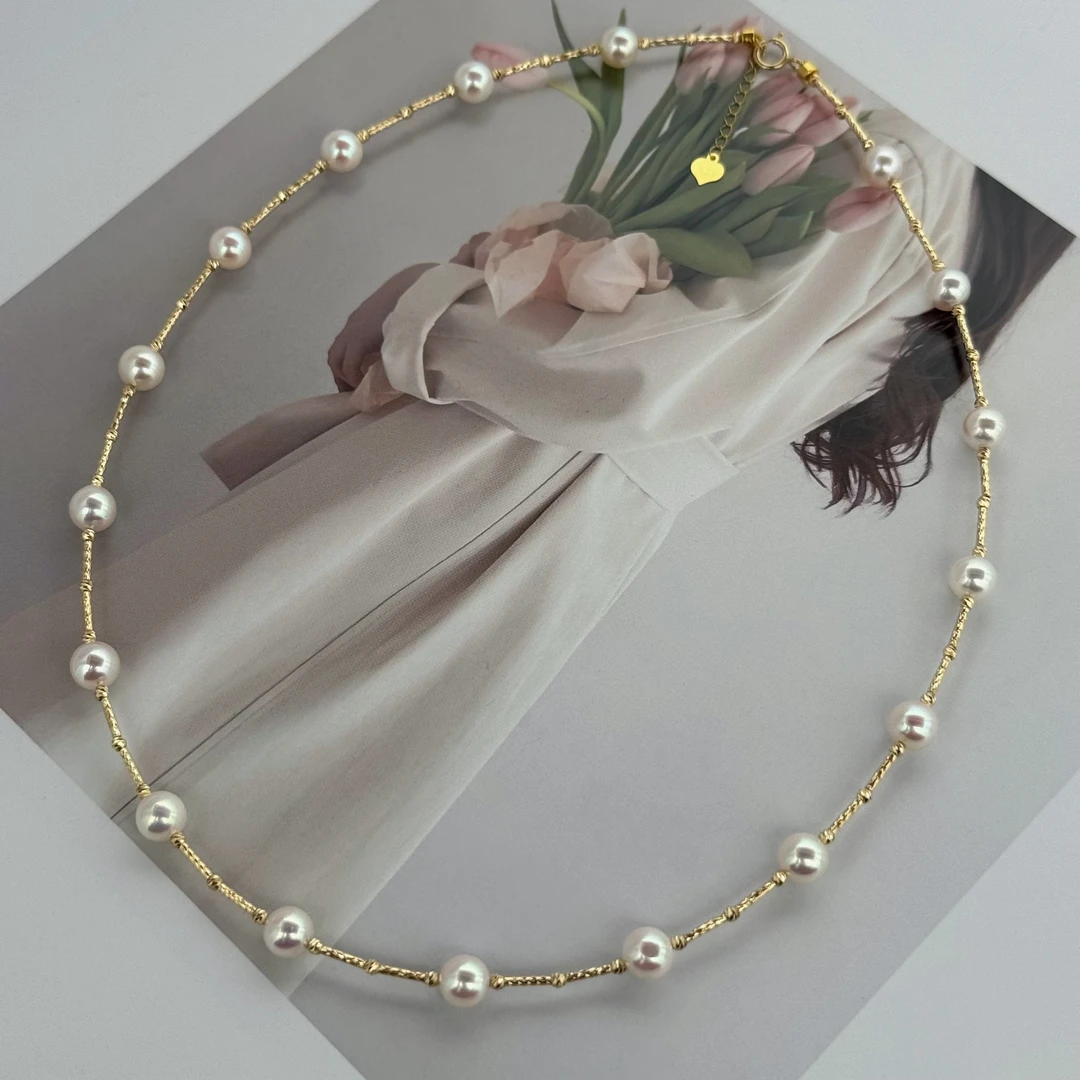 【小彤专属】【流光梦境】海水akoya金管满天星珍珠6-7项链RY8145