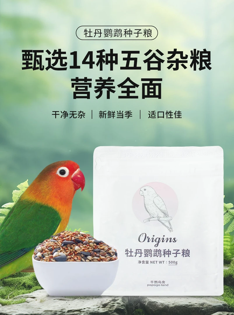 千鹦鸟舍鹦鹉鸟粮饲料牡丹专用粮小型鹦鹉牡丹鹦鹉店铺直播