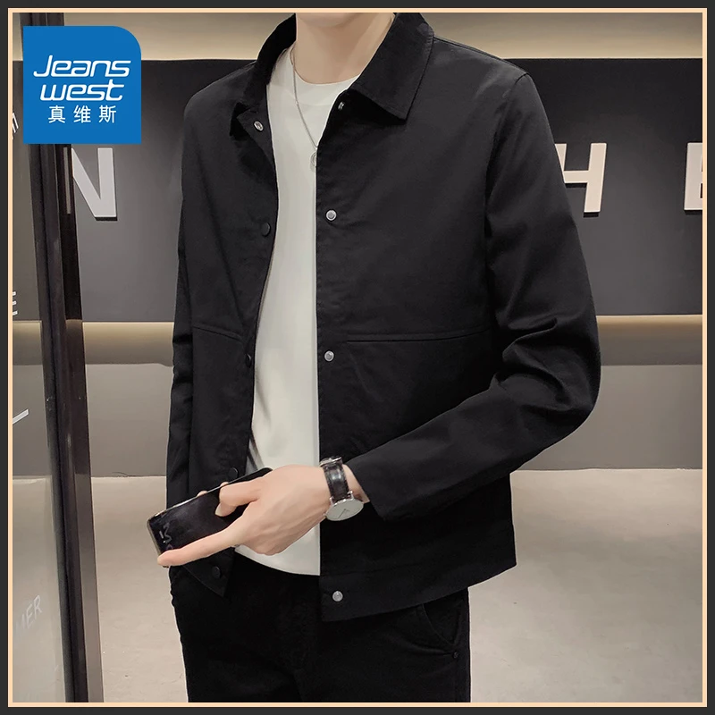 真维斯男士衬衫外套夹克春秋季新款休闲韩版宽松百搭翻领潮流上衣