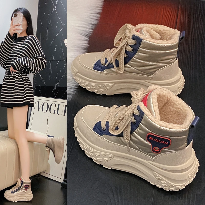 雪地靴女厚底棉鞋休闲百搭加绒加厚保暖韩版2025新款秋冬季