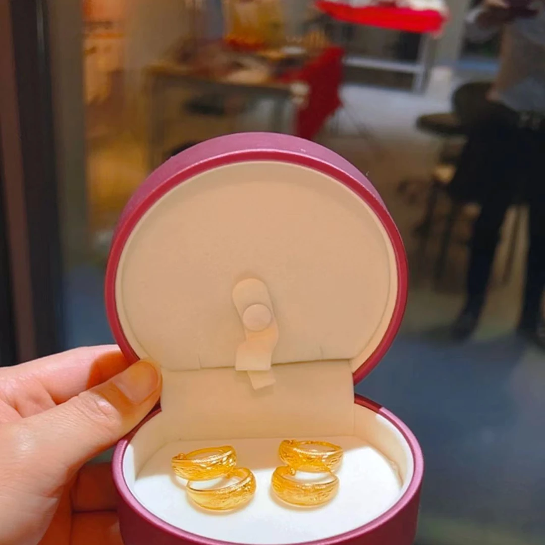 合金耳饰 211龙凤耳环气质可爱百搭素圈素款