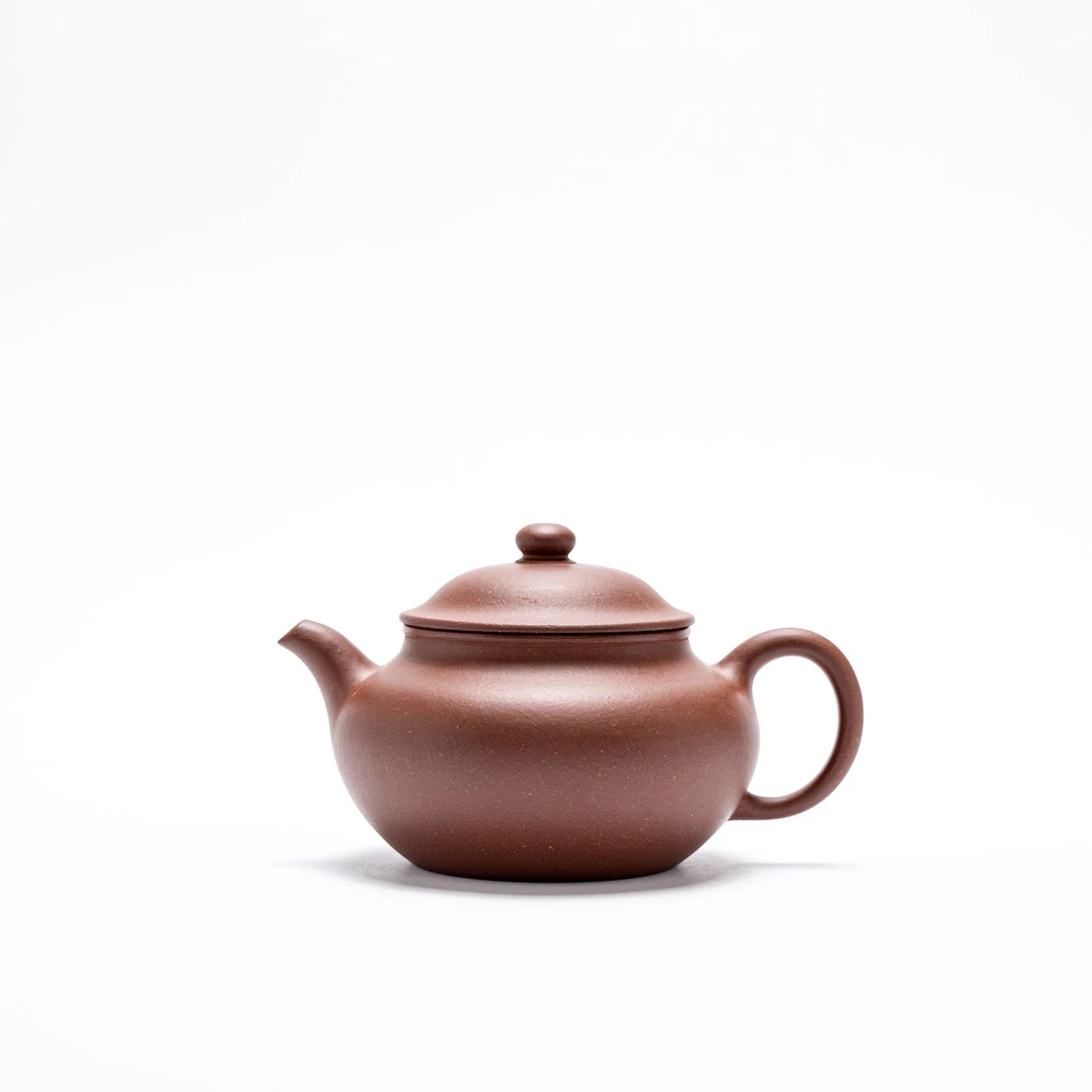 【亘古】《扁莲子》精工半手 四号井底槽青 约220cc 手工紫砂壶备