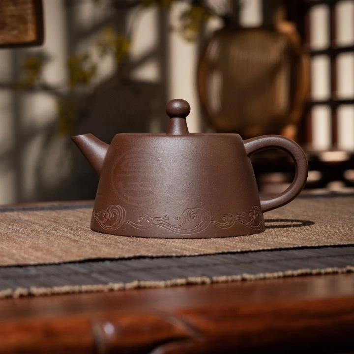 【亘古】《天际》精工半手 一厂老紫泥 约130cc 手工紫砂茶壶