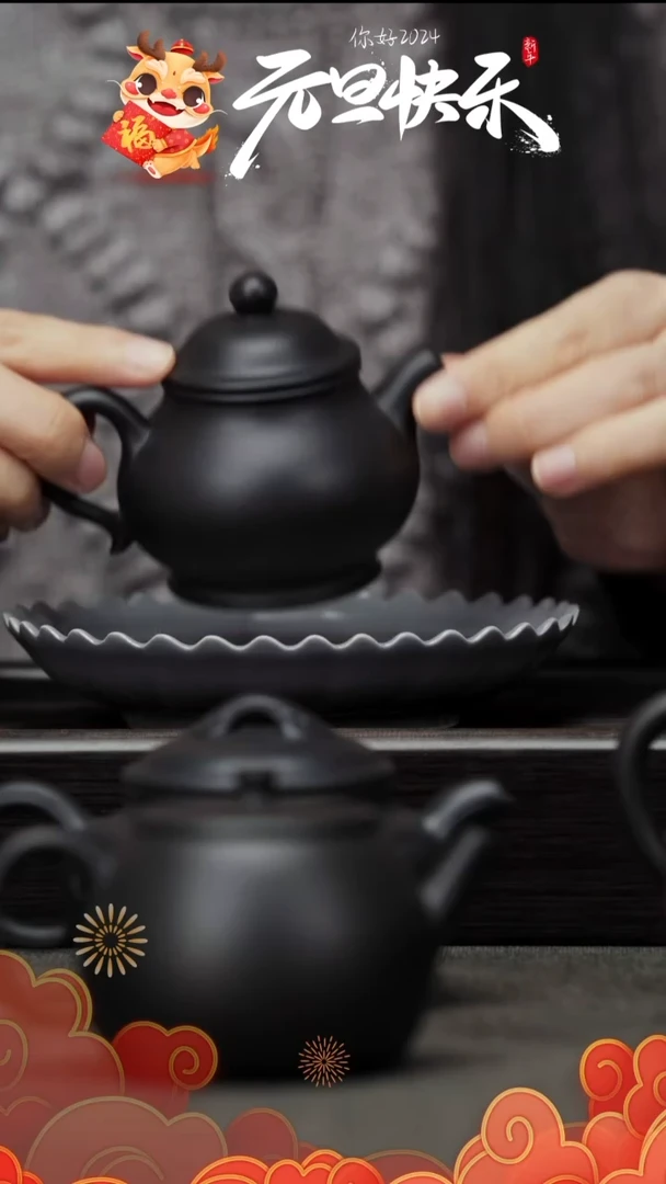 【闪购商品】紫砂茶壶老紫泥-潘壶-100CC-还原烧