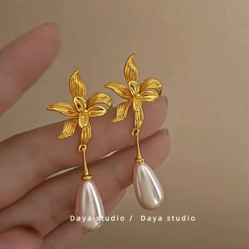 浮生若梦 法式复古花朵小众仙气质耳环轻奢高级感小众设计新中式