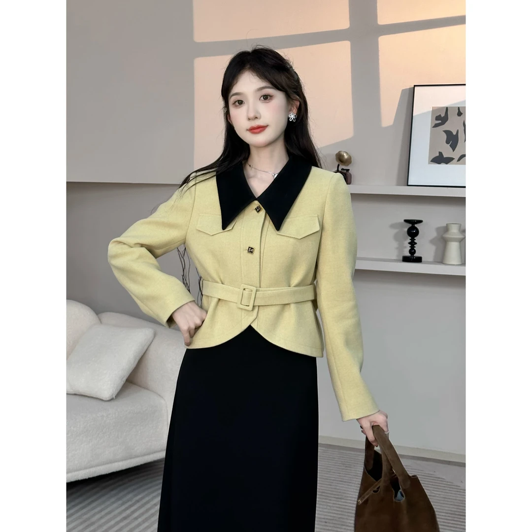 SHAOE清仓专场【伯爵暖茶】外套秋冬沙色小香风优雅气质翻领上衣