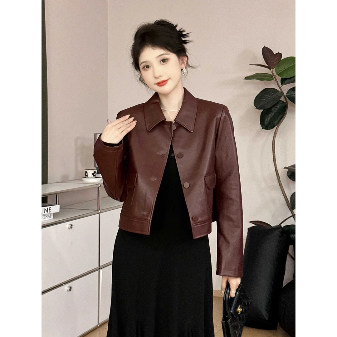 SHAOE清仓专场【城市漫步】外套女红棕色潇洒随性宽松休闲长袖