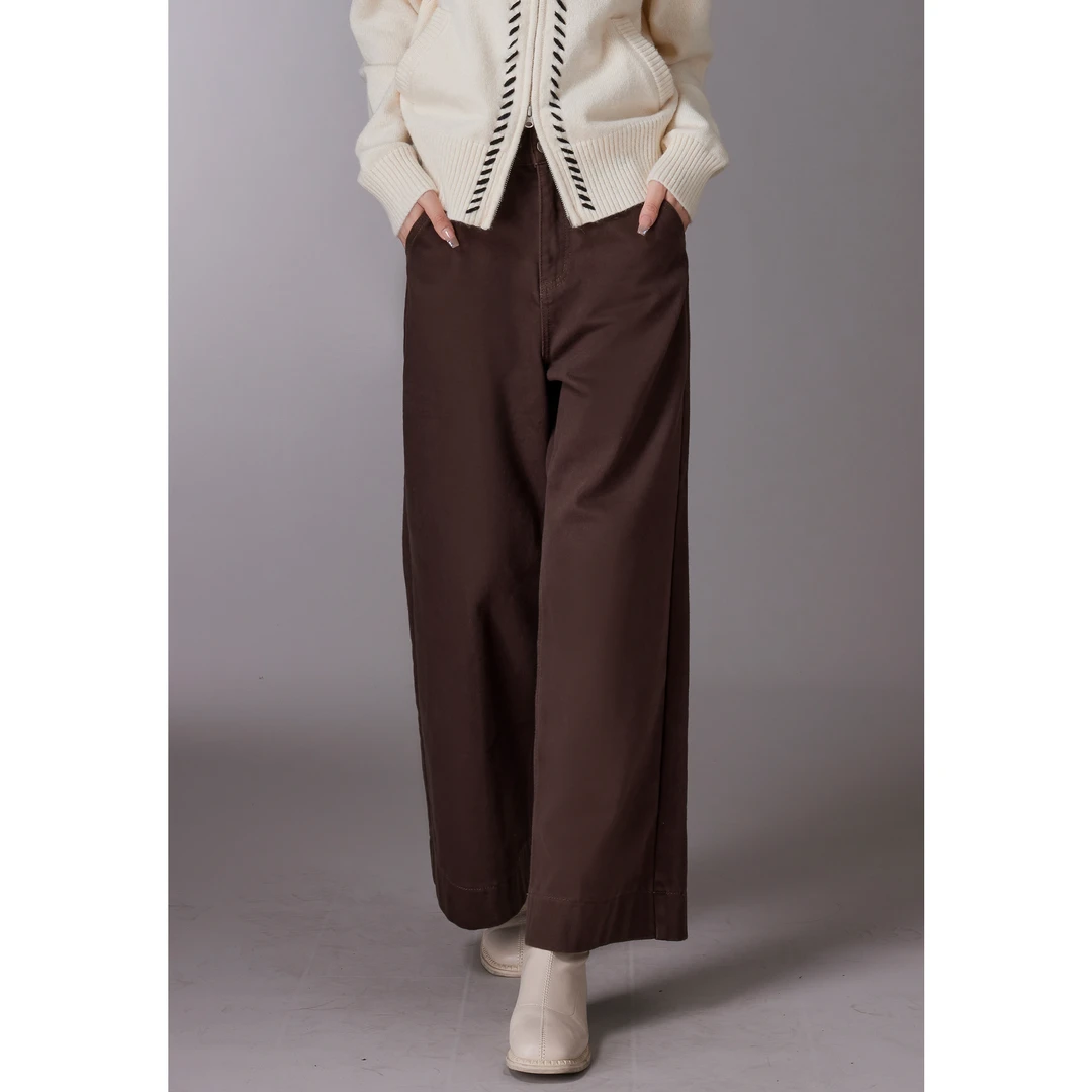 SHAOE清仓专场【梧桐语】加绒牛仔裤女秋冬高腰阔腿长裤S2023110904