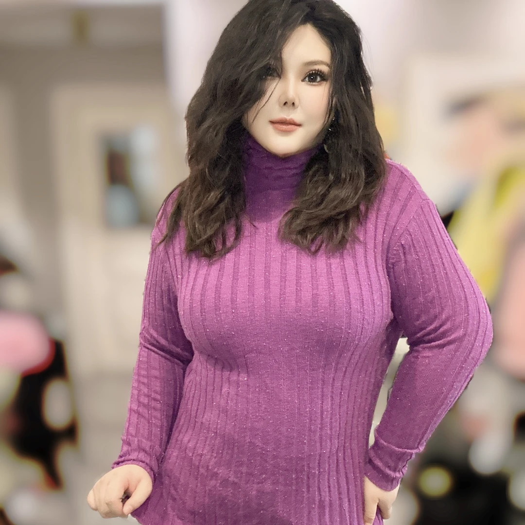 冬季新款高领斑斓彩线打底毛衣