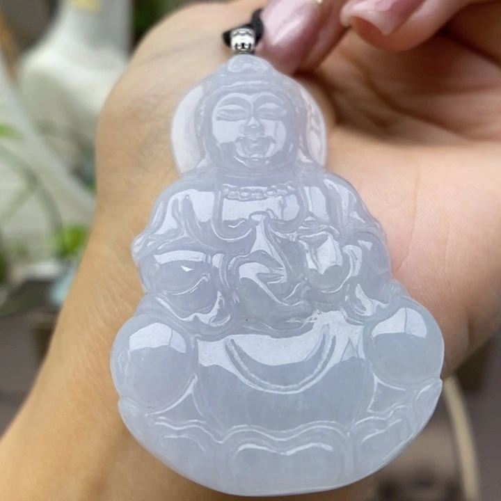 翡翠颈饰18K金镶嵌吊坠48