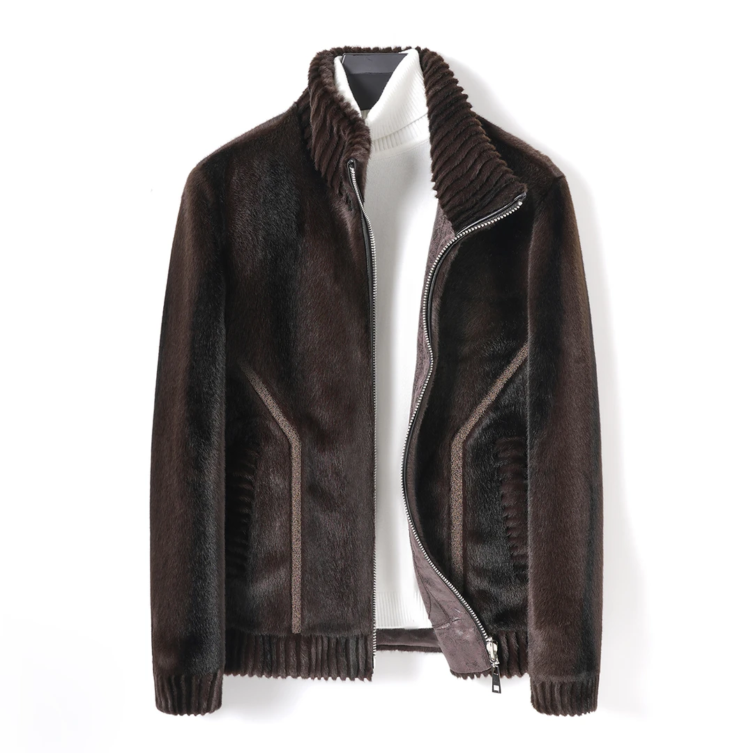 【棋晟男装】海宁新款男士休闲夹克保暖男款秋冬立领外套HN9707