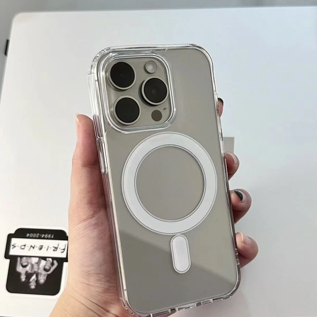 适用透明磁吸苹果14promax手机壳iPhone13高级15/11/12xs