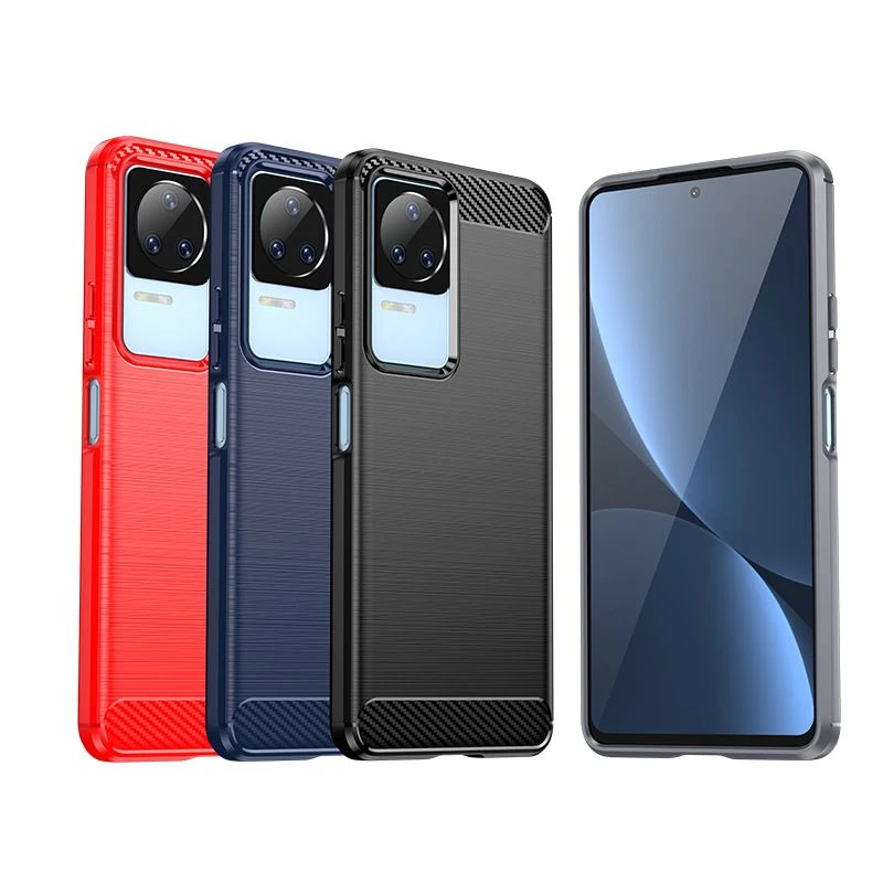 适用红米K40S壳K50/K50Pro保护套拉丝软硅胶炭纤维全包壳
