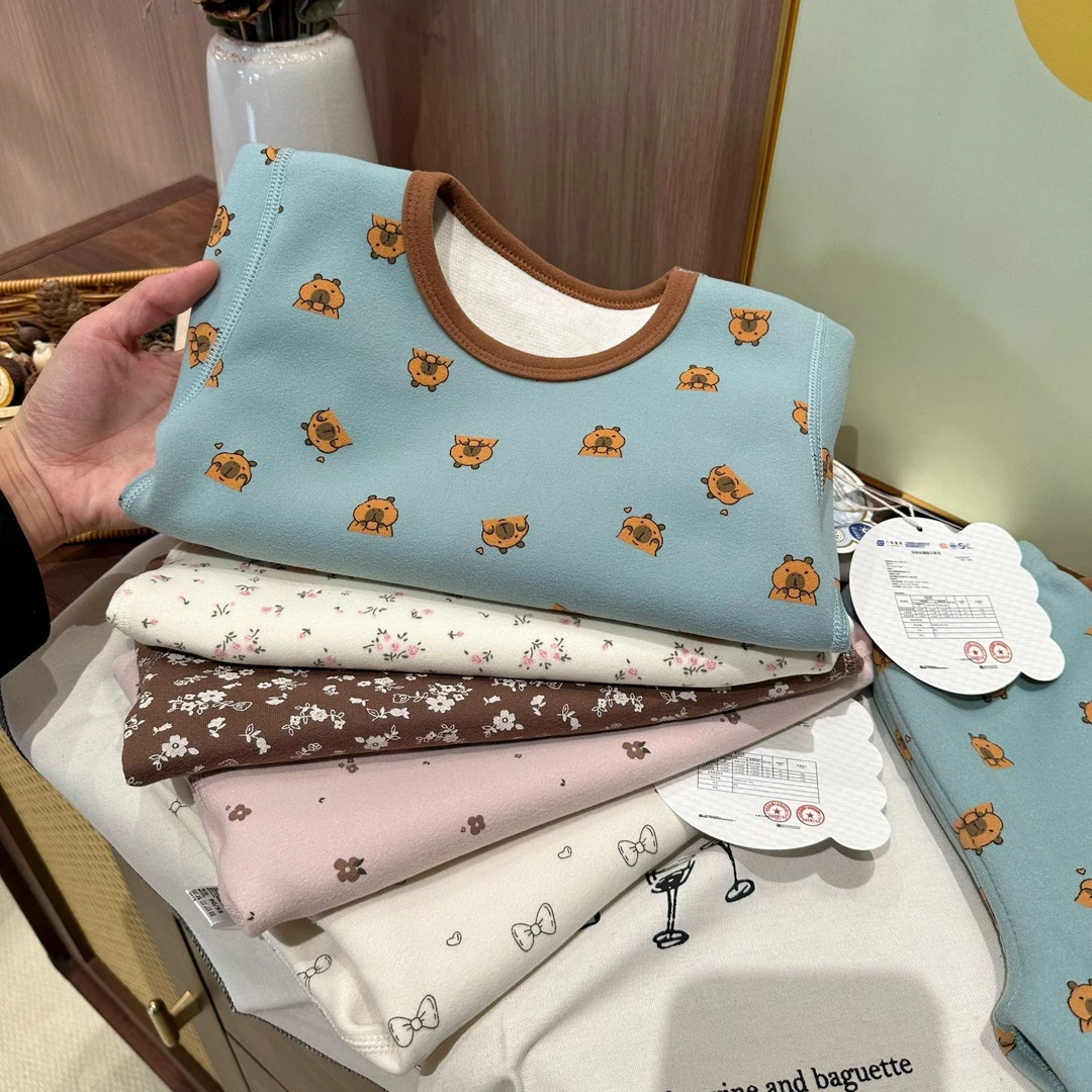 【580g加厚保暖】儿童保暖内衣套装无骨加厚羊毛蚕丝秋衣秋裤秋冬季